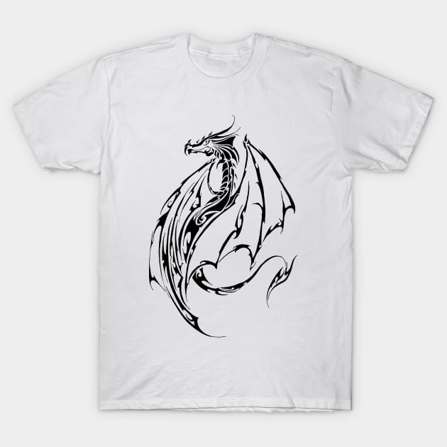 Dragon Tribal T-Shirt by tigressdragon